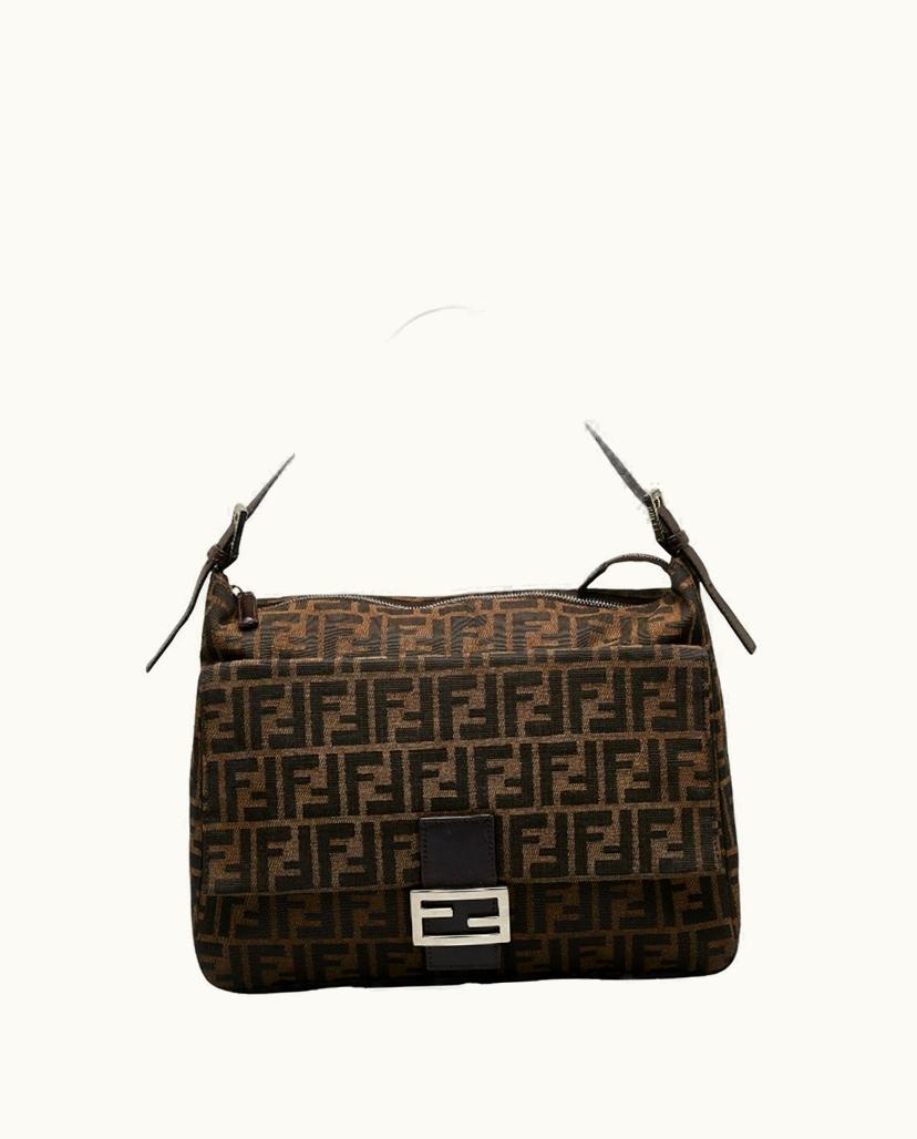 Fendi Fendi Zucca Baguette Women's Handbag Canvas Brown