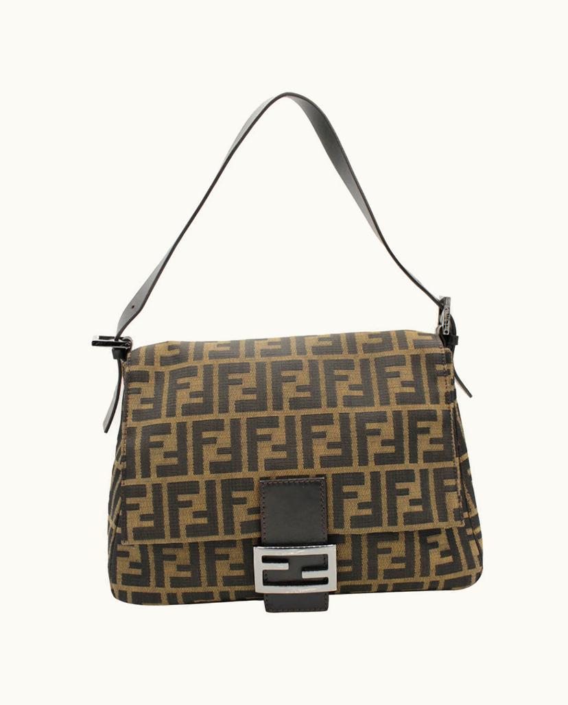 Fendi Fendi Mamma Baguette Canvas Bag Brown Vintage