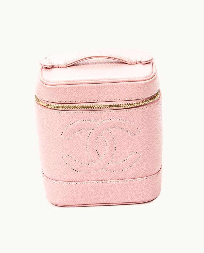 Chanel Chanel CC Timeless Tall Vanity Case Handbag Pink Caviar Leather