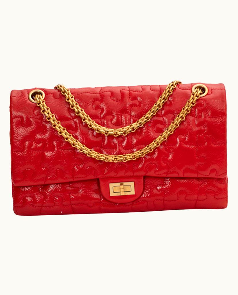 Chanel Chanel Women's Classic Flap Bag Patent Leather In Red