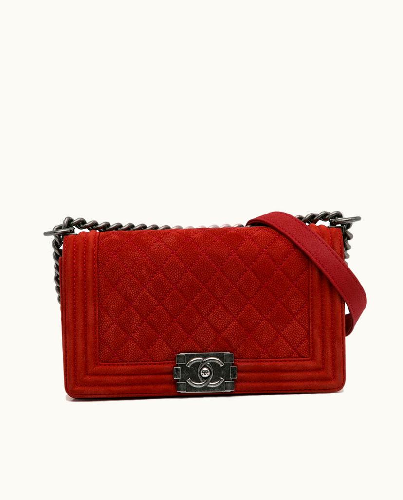 Chanel Chanel Medium Caviar Boy Flap Bag Shoulder Bag Red