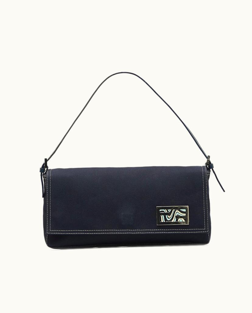 Fendi Fendi Baguette Denim Shoulder Bag Blue x Navy