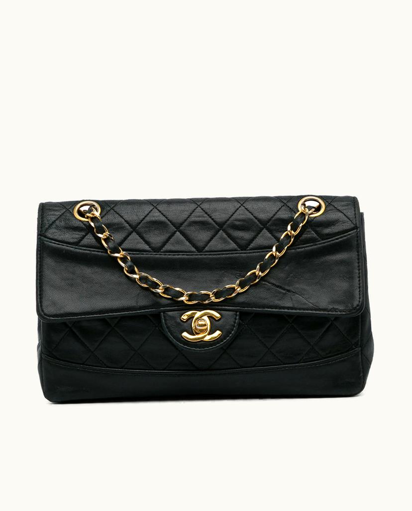 Chanel Chanel Quilted Lambskin Shoulder Bag Black