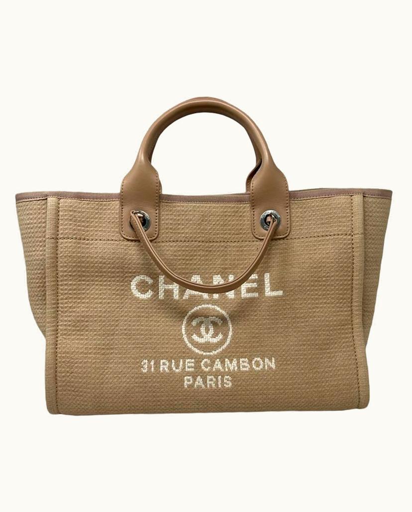 Chanel Chanel Deauville 2022 Handbag Beige Canvas