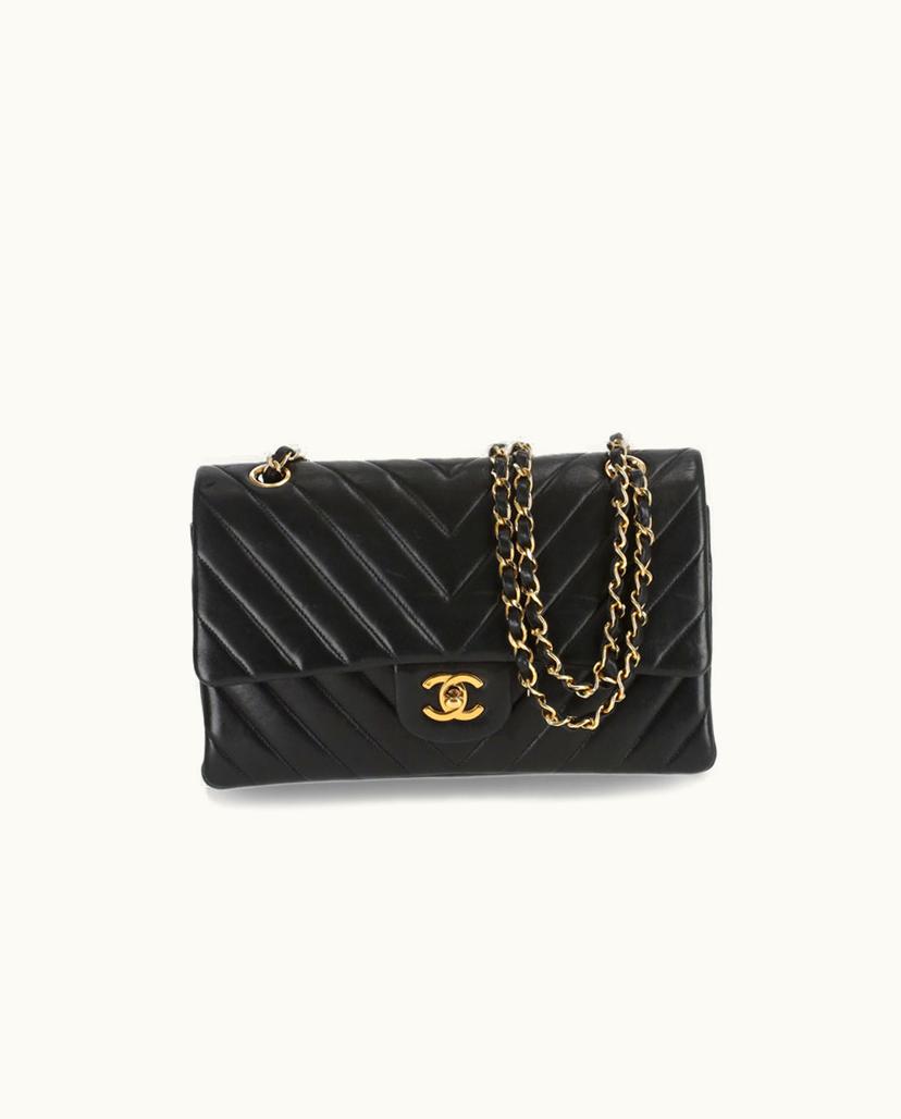 Chanel CHANEL Classic Double Flap Bag Lambskin Gold Black
