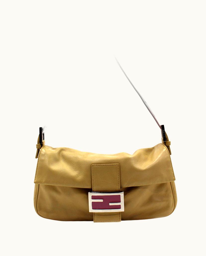 Fendi Fendi Baguette Pochette Shoulder Bag Beige Silver