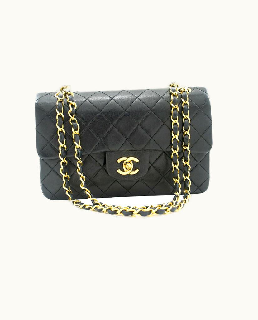 Chanel Chanel Double Flap Shoulder Bag Leather In Black
