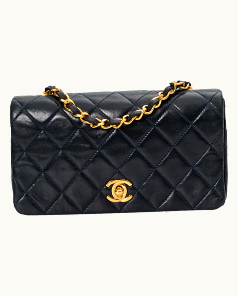Chanel Chanel Mademoiselle Leather Shoulder Bag Blue