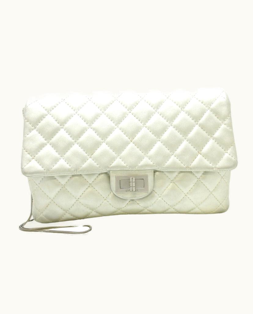 Chanel Chanel 2.55 Leather Shoulder Bag Silver
