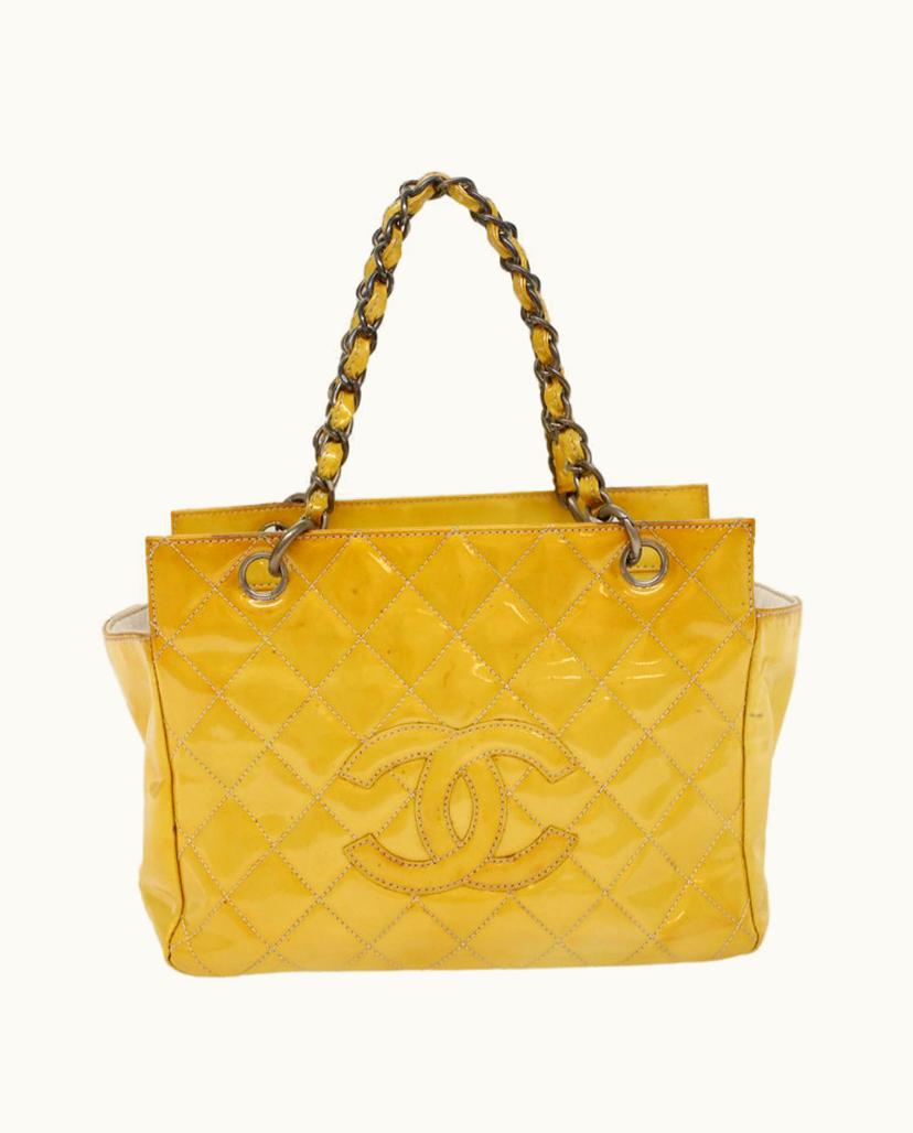 Chanel CHANEL Leather Handbag Yellow