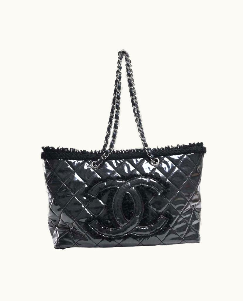 Chanel Chanel Fourre-Tout Tote Bag Patent Leather In Black