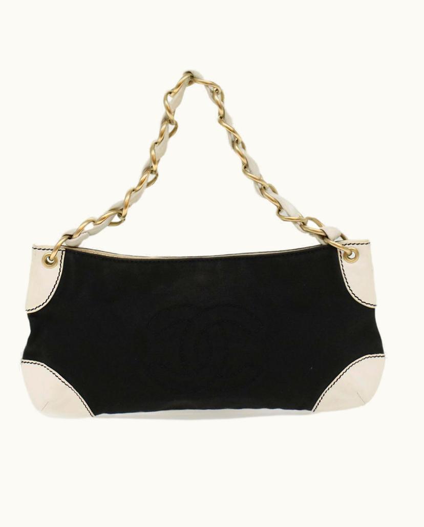 Chanel Chanel Classic Canvas Shoulder Bag Black