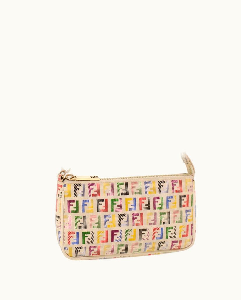 Fendi Fendi Baguette Accessory Pouch Zucchino Canvas Multicolour