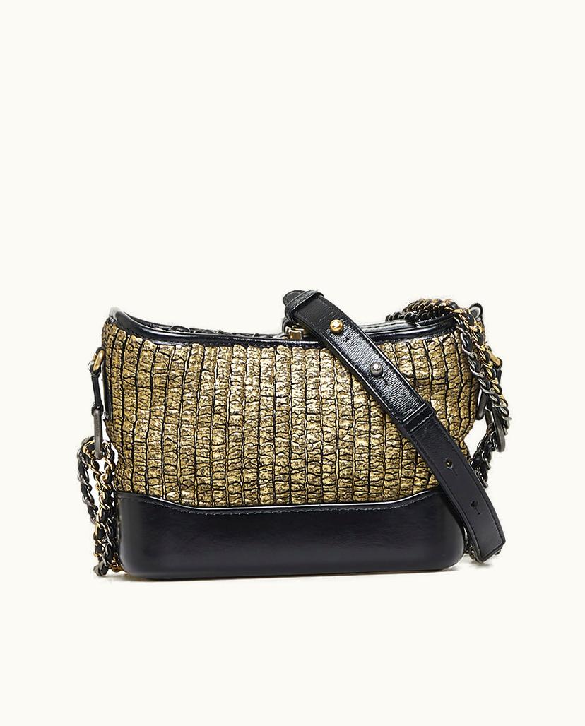 Chanel Chanel Gabrielle Women's Shoulder Bag Tweed & Leather In Black