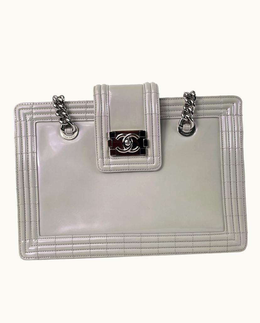 Chanel Chanel Women's Tote Bag Patent Leather In Grey