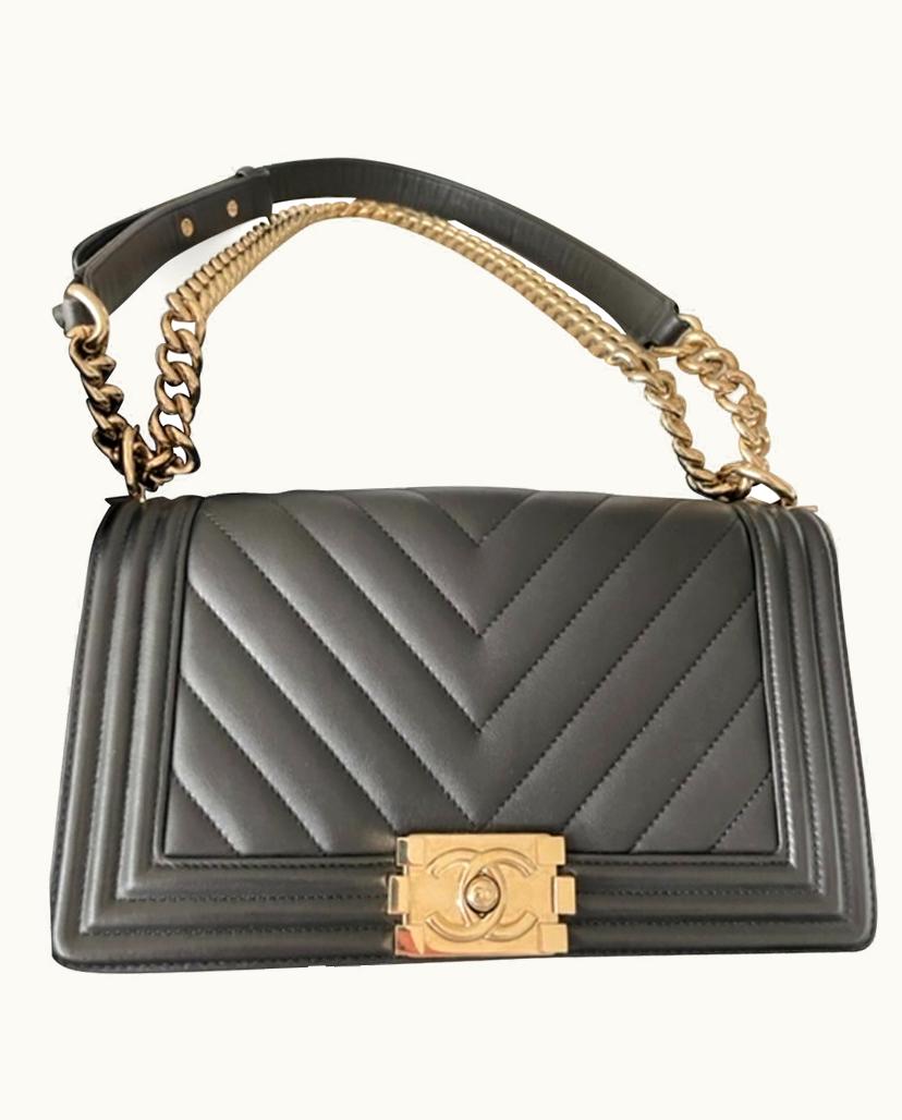 Chanel Chanel Boy Handbag Luxury Leather In Black