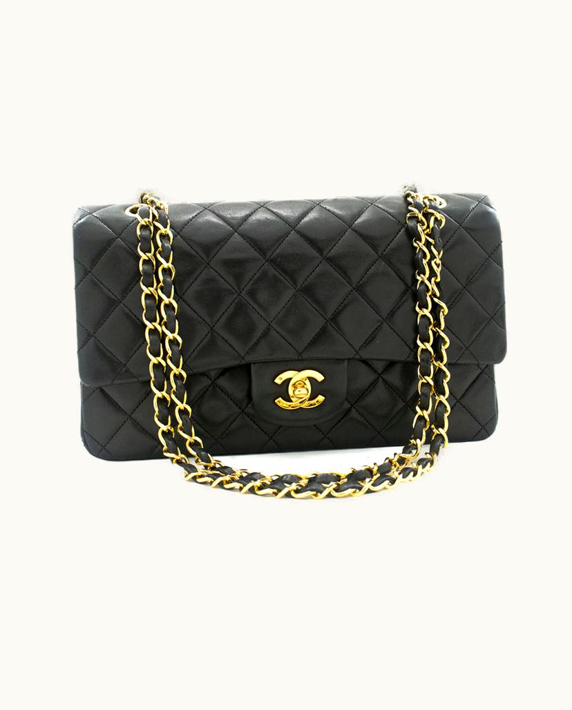 Chanel Chanel Classic Double Flap Chain Shoulder Bag Lambskin Leather Black