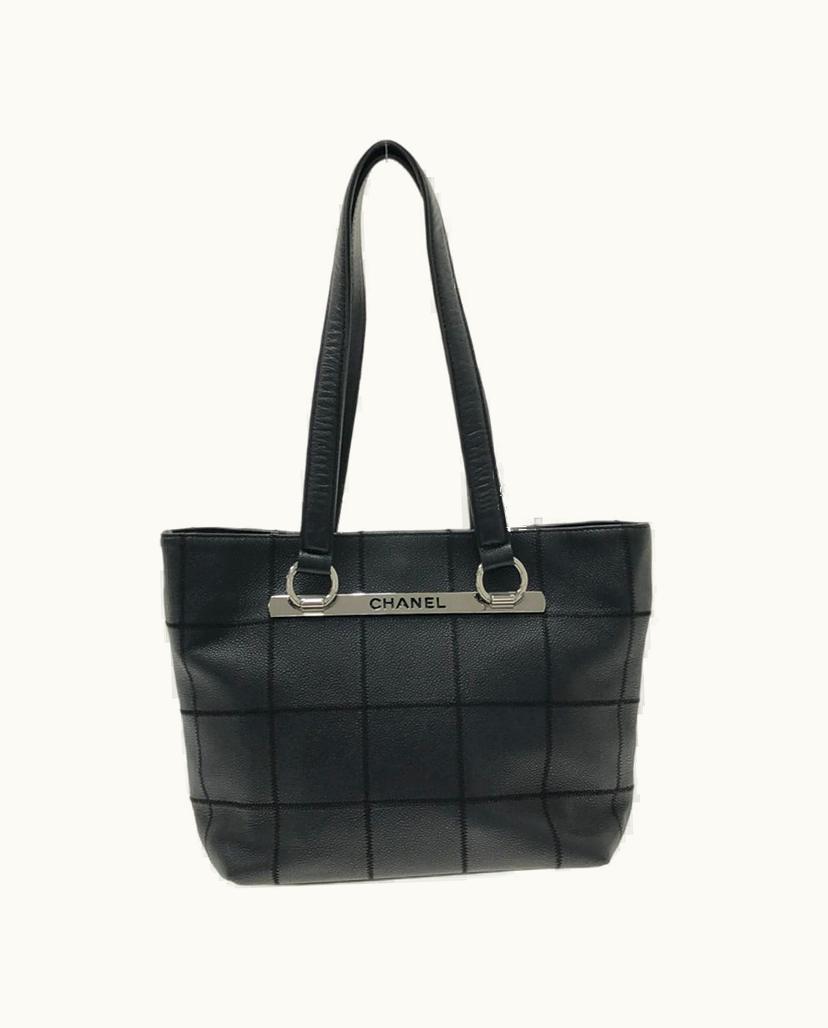 Chanel Chanel Choco Bar Shoulder Bag Leather In Black