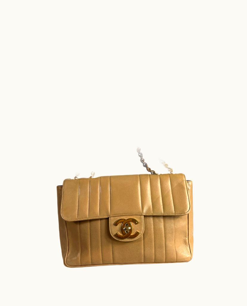 Chanel Chanel Chevron Caviar Flap Bag Shoulder/Crossbody Camel