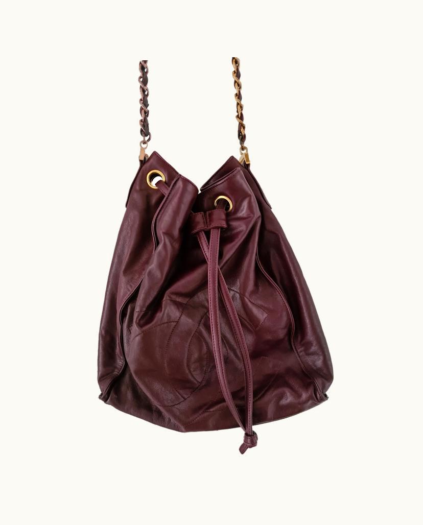 Chanel Chanel Classic Flap Shoulder Bag Leather In Burgundy