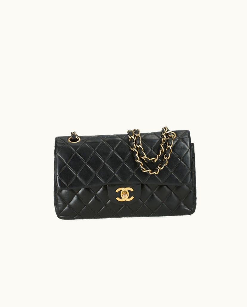 Chanel Chanel Small Double Flap Bag Leather In Black