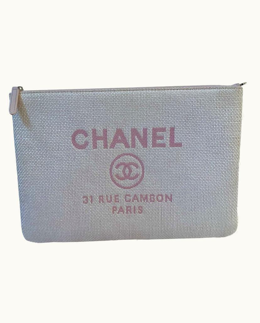 Chanel Chanel Deauville Large Pouch iPad Laptop Holder in Pink