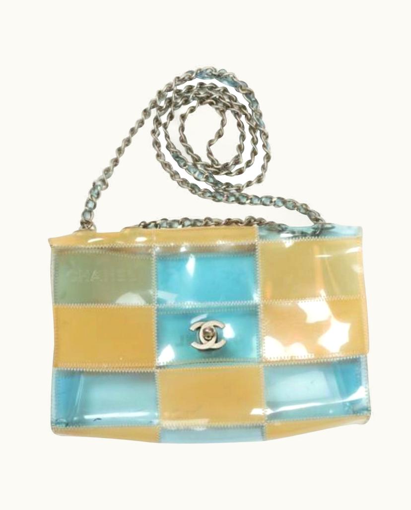 Chanel Chanel 1997-1999 Women's Flap Bag Vinyl Silver France