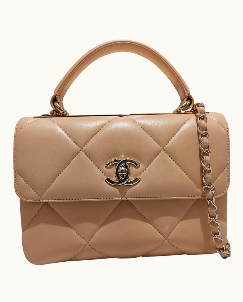 Chanel Chanel Women's Trendy Top Handel Leather In Nude