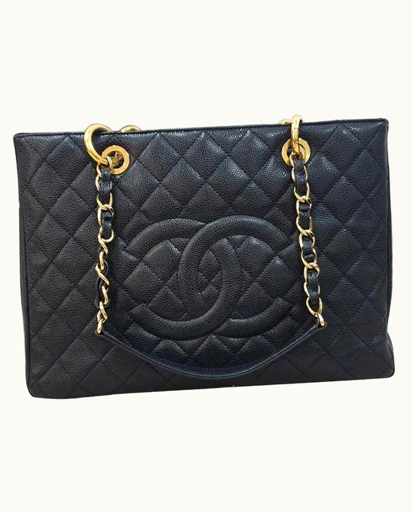 Chanel Chanel Shopping GST Women's Handbag Leather In Black