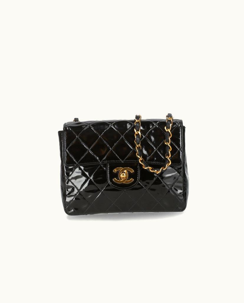 Chanel Chanel Mini Flap Bag Patent Leather Black