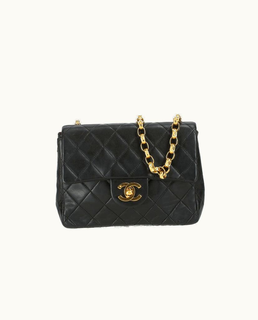 Chanel CHANEL Mini Matrasse Chain Shoulder Bag Quilted Lambskin Black