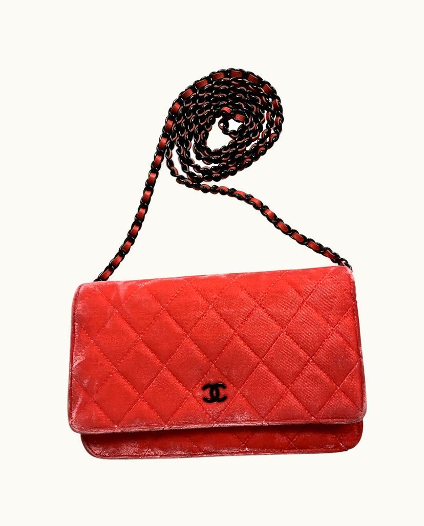 Chanel Chanel Wallet on Chain Velvet Coral