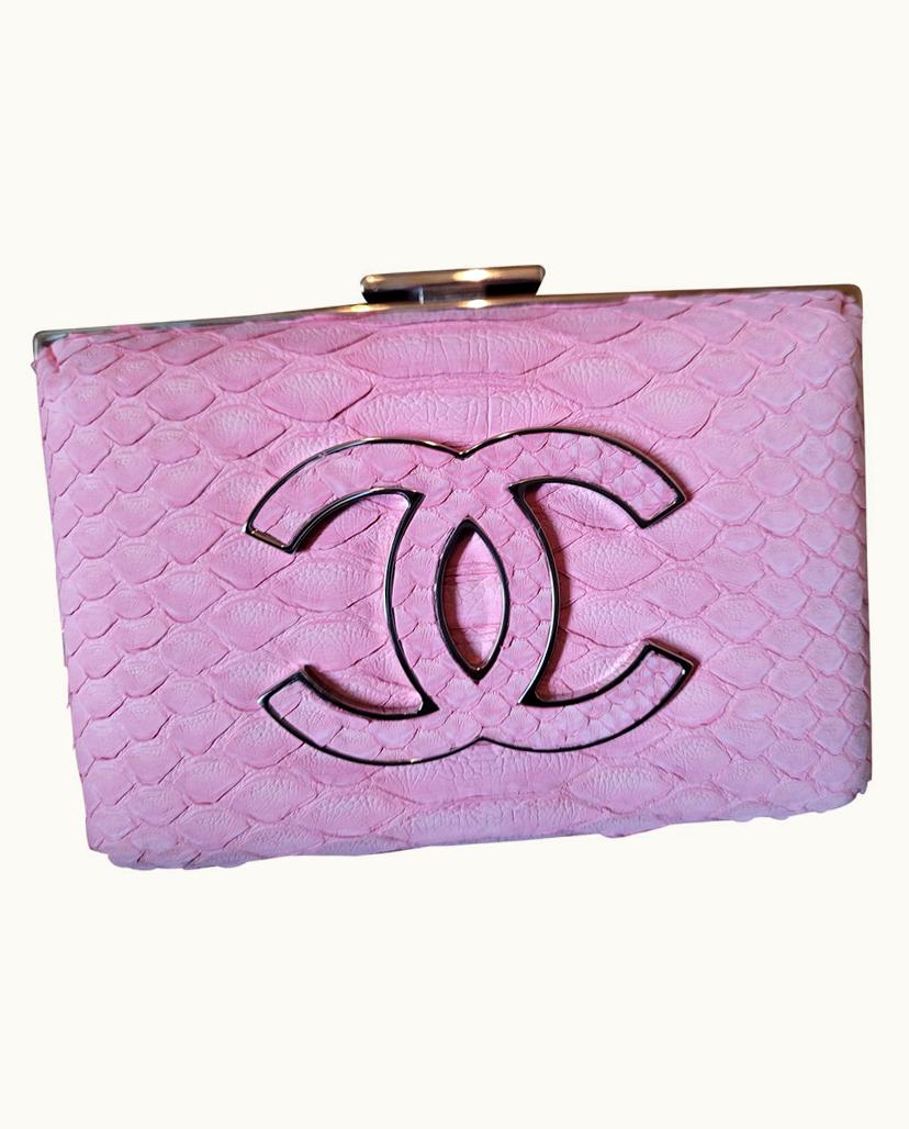 Chanel Chanel SS 2012 Pink Python Women's Clutch Bag
