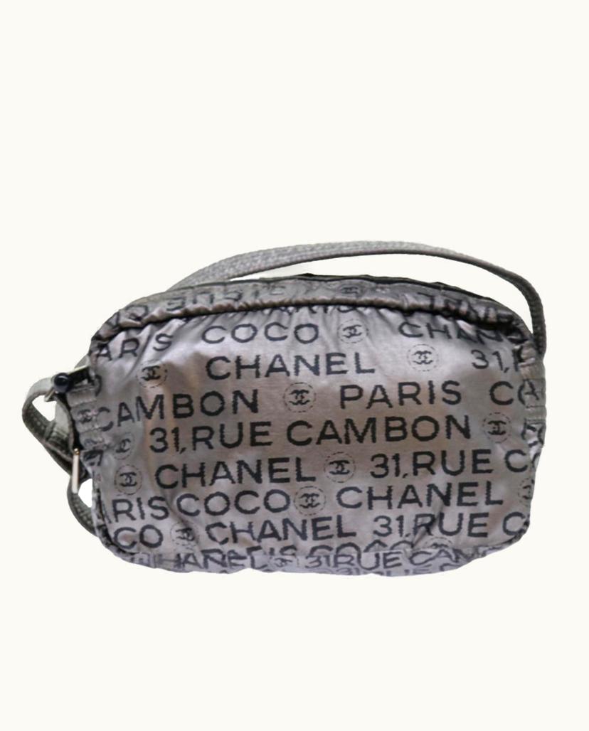 Chanel Chanel Cambon Shoulder Bag Silver Nylon