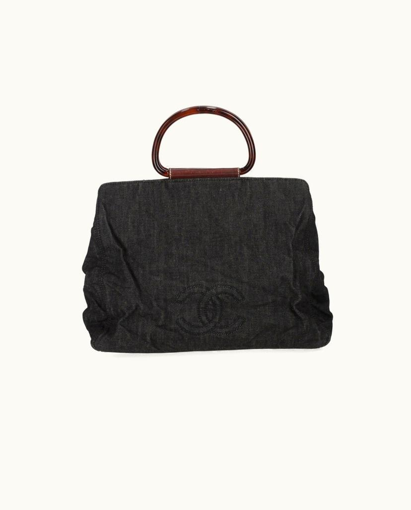 Chanel Chanel Women's Handbag Jeans Fabric In Black