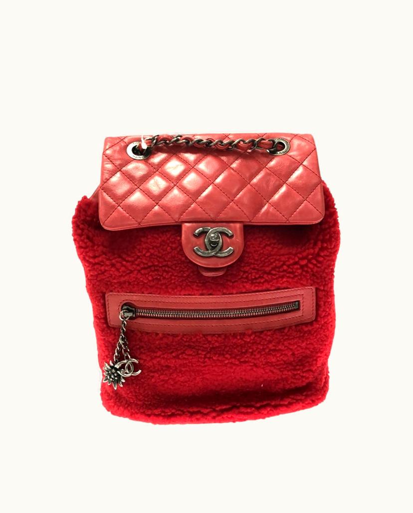Chanel Chanel Matelassé Backpack Women's Leather in Red