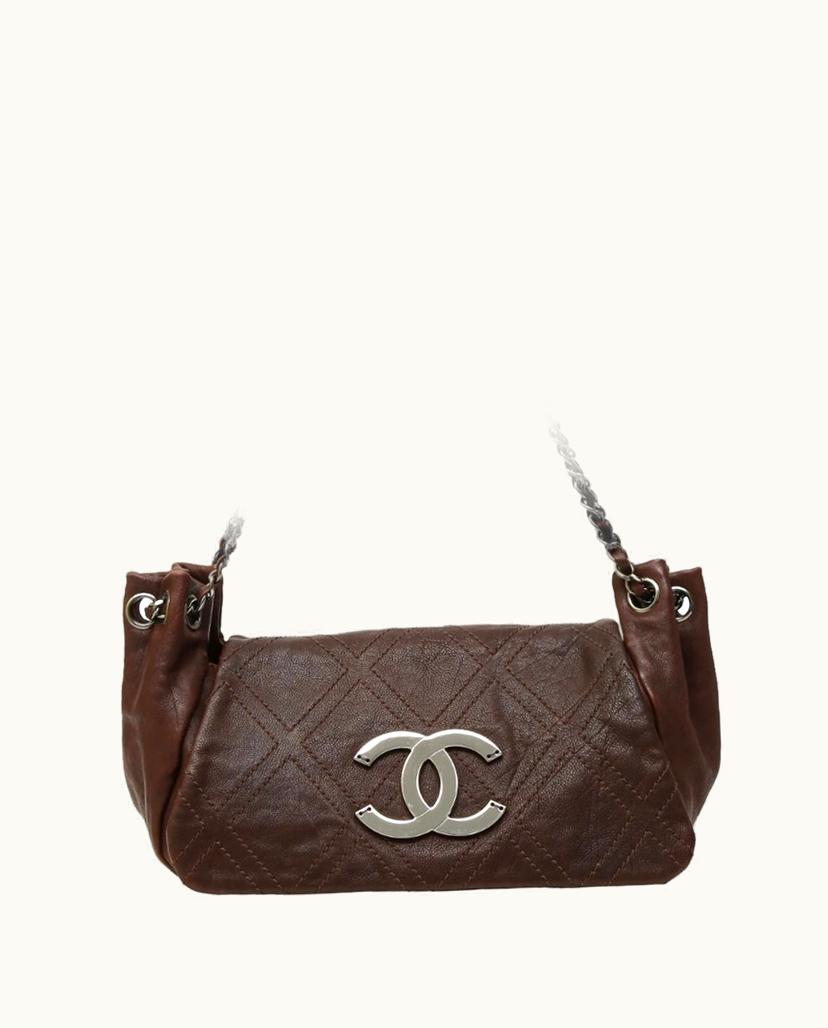 Chanel Chanel Classic Flap Bag Leather In Dark Brown