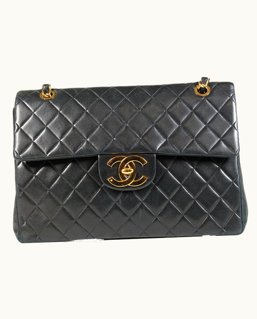 Chanel Chanel Classic Maxi Jumbo Bag Quilted Leather Black
