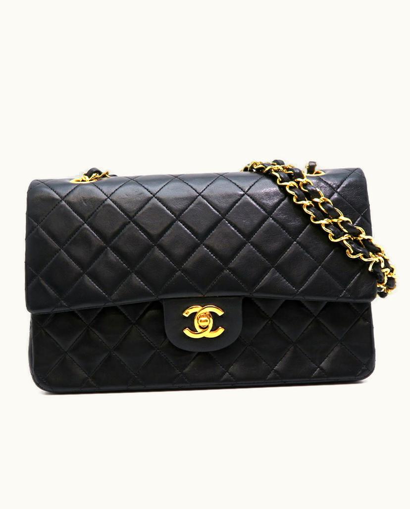 Chanel Chanel Classic Flap Bag Leather Women's in Black