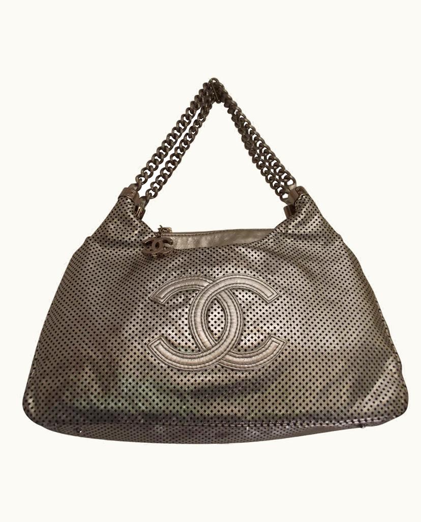 Chanel Chanel Rodeo Drive Hobo Bag Leather Silver