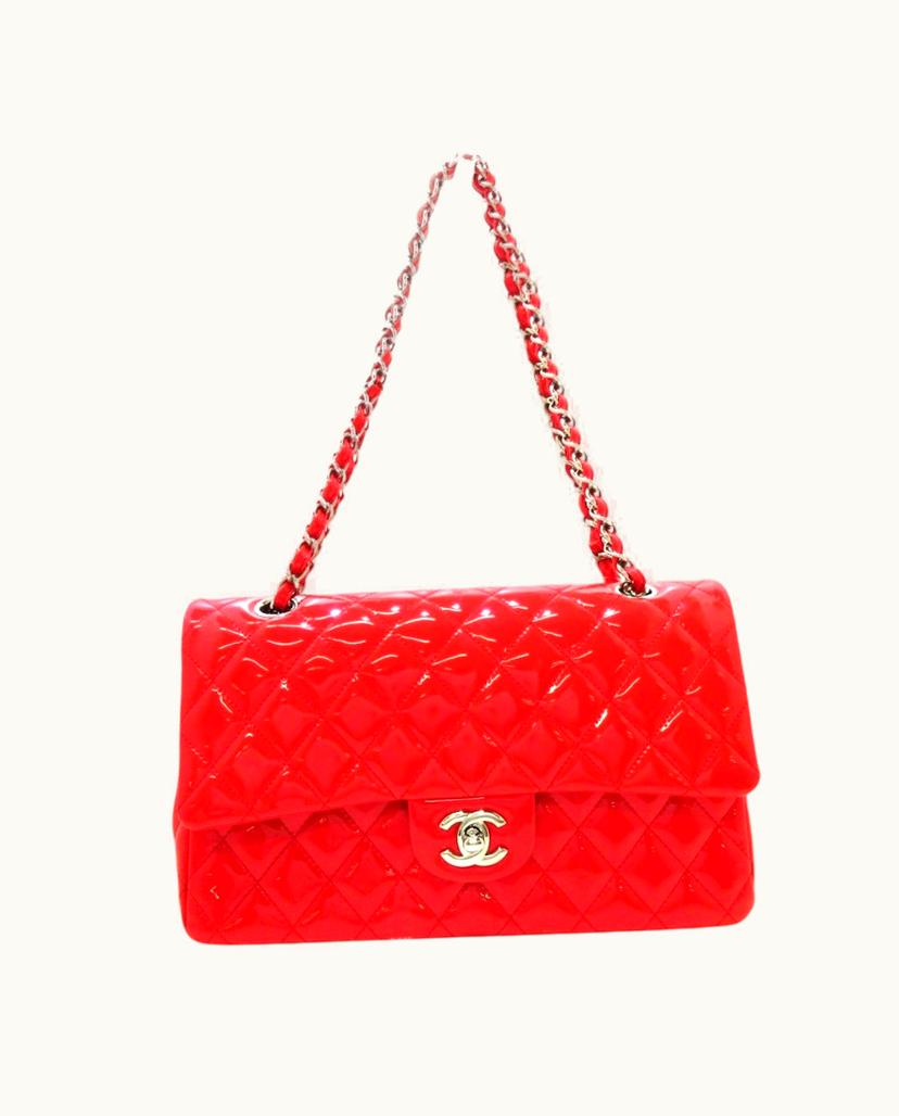 Chanel Chanel Double Flap Matrasse Shoulder Bag Leather In Red