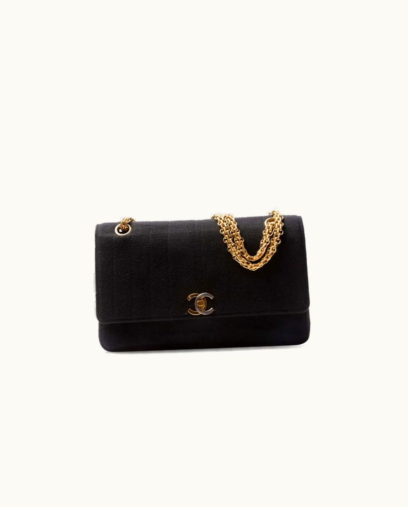 Chanel Chanel Jersey Flap Bag Convertible Shoulder Strap Black