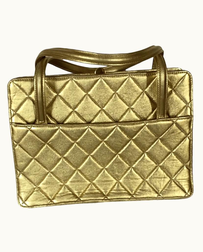 Chanel Chanel Vintage Lambskin Leather Handbag Gold