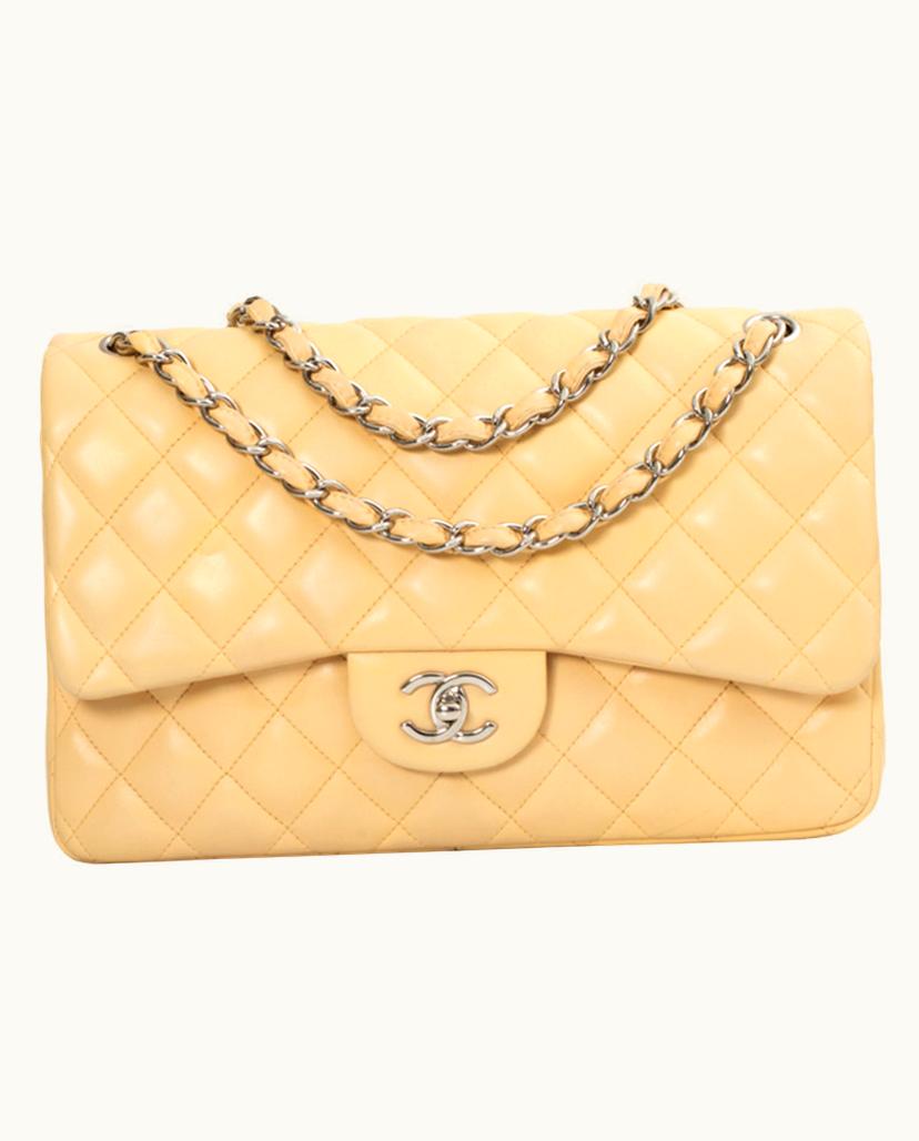 Chanel Chanel Timeless Flap Bag Leather Beige