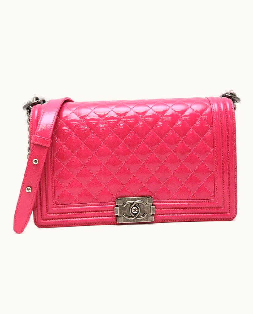 Chanel Chanel Women's Boy Bag Patent Leather In Fuchsia
