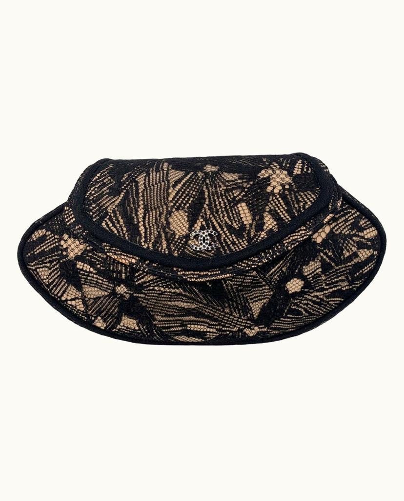 Chanel Chanel Luna Vintage Lace Clutch in Black and Peach