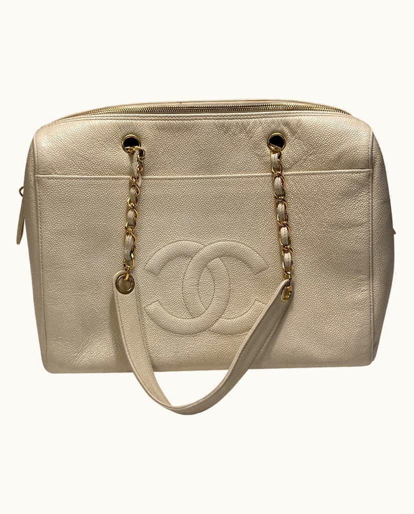 Chanel Chanel 90s Ivory Leather Tote Bag