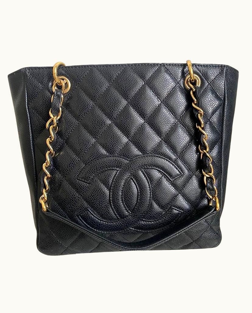 Chanel Chanel Petit Caviar Leather Shopping Tote Small Black