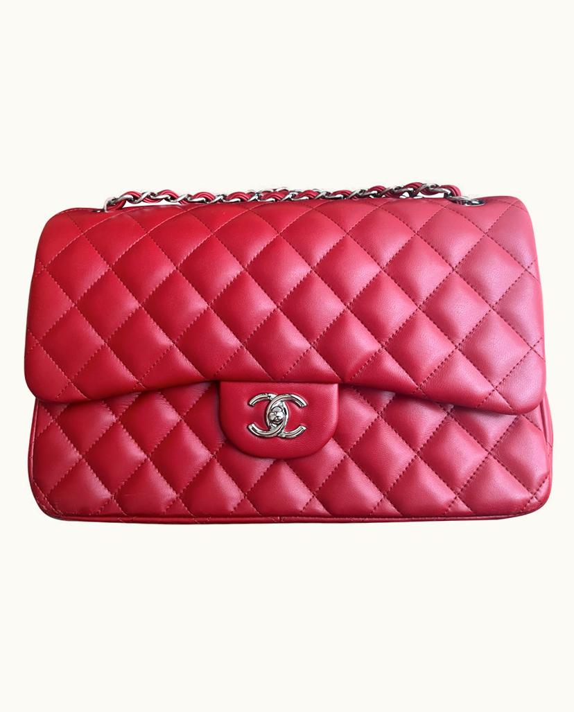 Chanel Chanel Timeless Classic Flap Bag Jumbo Leather In Red