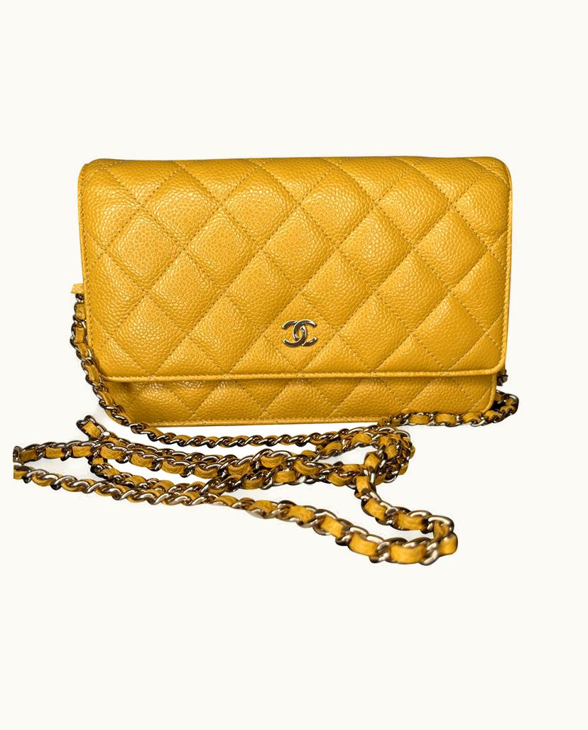 Chanel Chanel Women's Wallet On Chain Leather In Yellow